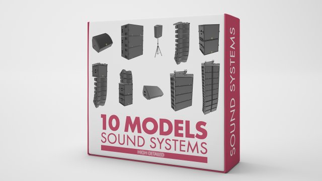 10 Models Sound Systems Collection Modelo 3D .c4d .max .obj .3ds .fbx .stl .blend 