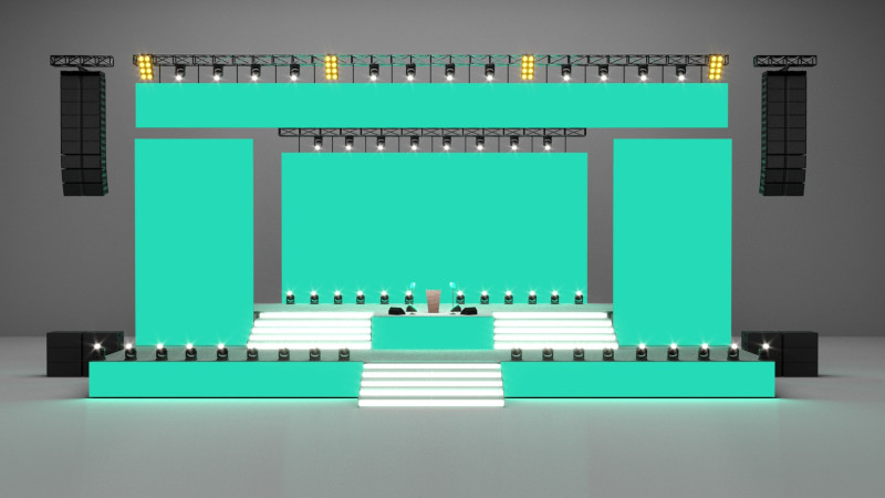 Concert Stage 3D Model .c4d .max .obj .3ds .fbx .stl .blend 