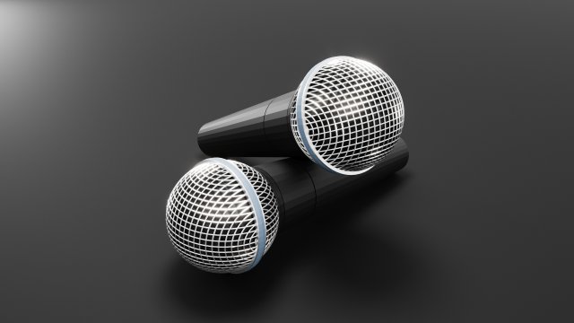 Microphone Model 3D .c4d .max .obj .3ds .fbx .stl .blend 