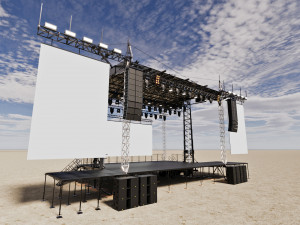 Concert Mobile Stage Modello 3D