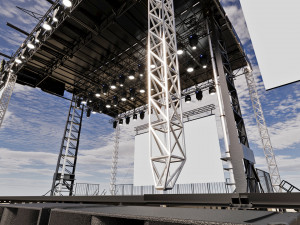Concert Mobile Stage Modello 3D