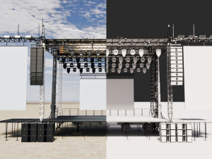 Concert Mobile Stage Modello 3D