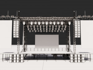 Concert Mobile Stage Modello 3D