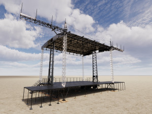 Concert Mobile Stage Modello 3D