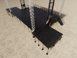 Concert Mobile Stage Modello 3D