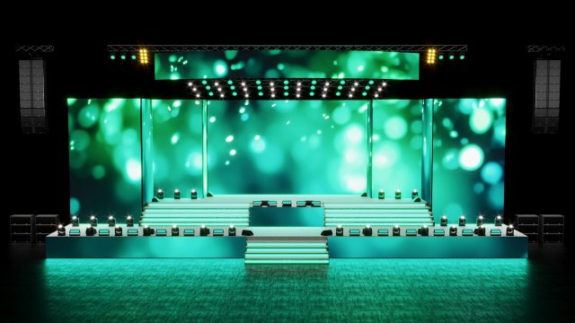 Concert Stage 4 Design 3D 模型 .c4d .max .obj .3ds .fbx .stl .blend 