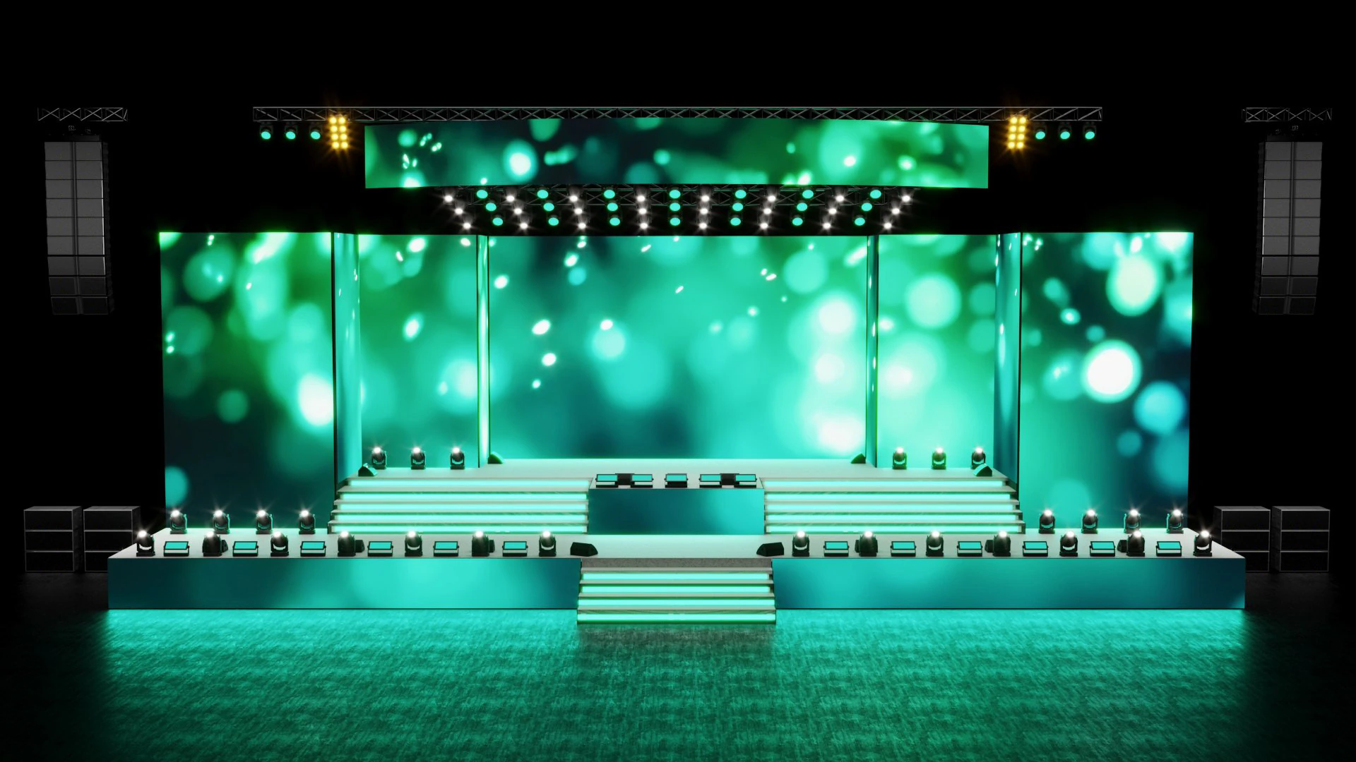 Concert Stage 4 Design 3D Model .c4d .max .obj .3ds .fbx .stl .blend 