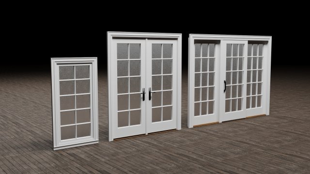 Door Window Set Modello 3D .c4d .max .obj .3ds .fbx .stl .blend 