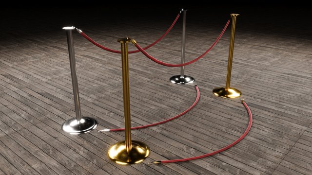 Silver and Gold Stanchion Modelo 3D .c4d .max .obj .3ds .fbx .stl .blend 