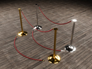 Silver and Gold Stanchion Modelo 3D