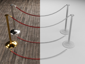 Silver and Gold Stanchion Modelo 3D