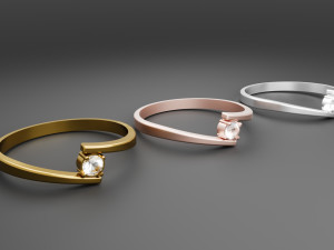 One Stone Ring Modern 3D Print Model