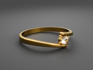 One Stone Ring Modern Modelo de Impressão 3D