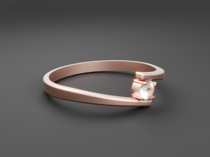 One Stone Ring Modern Modelo de Impressão 3D