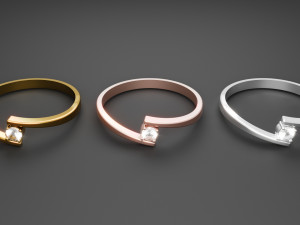 One Stone Ring Modern Modelo de Impressão 3D