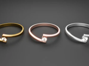 One Stone Ring Modern 3D Print Model