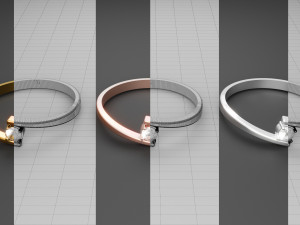 One Stone Ring Modern Modelo de Impressão 3D