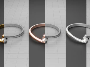 One Stone Ring Modern 3D Print Model