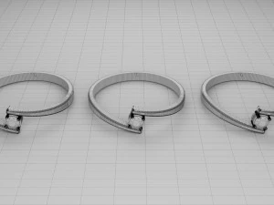 One Stone Ring Modern 3D Print Model