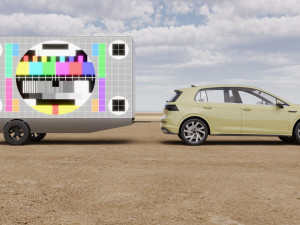 Advertising Led Screen Car Back 3D Model