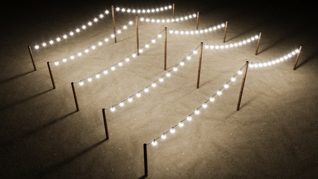 Light Bulb String 3D मॉडल .c4d .max .obj .3ds .fbx .stl .blend 