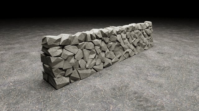 Stone Wall 3D Model .c4d .max .obj .3ds .fbx .stl .blend 