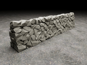 Stone Wall 3D Model