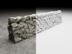 Stone Wall 3D Model