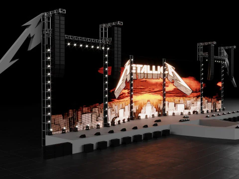 Metallica Slane Castle 2019 Concert Stage 3D Model