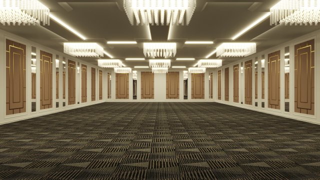 Hotel Ballroom and Convention Center 3D-Modell .c4d .max .obj .3ds .fbx .stl .blend 