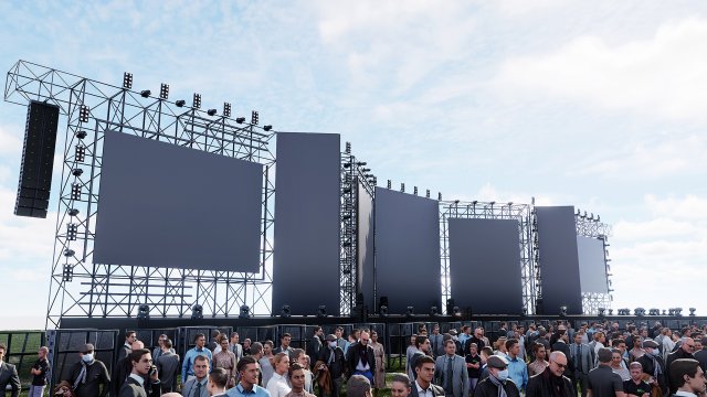 Concert Festival Stage Event 3D Model .c4d .max .obj .3ds .fbx .stl .blend 