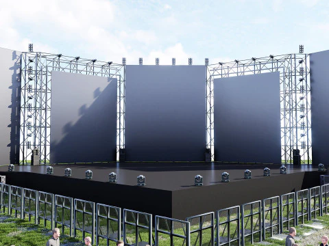 コンサートフェスティバルステージイベント 3Dモデル