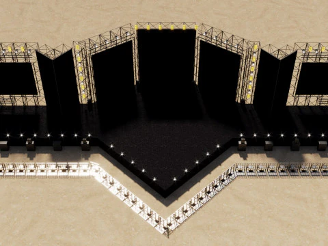 コンサートフェスティバルステージイベント 3Dモデル