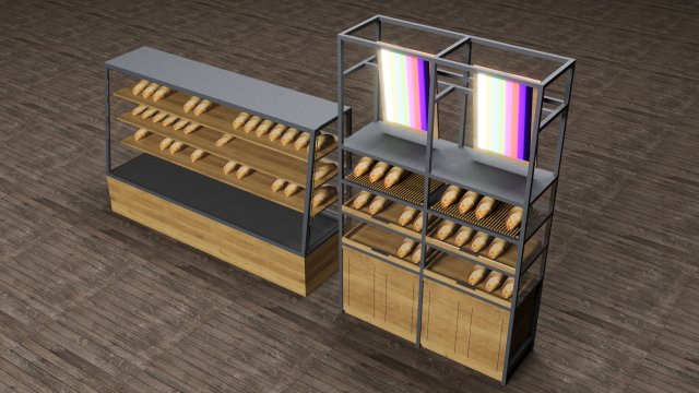 Bakery Display Collection 3D मॉडल .c4d .max .obj .3ds .fbx .stl .blend 