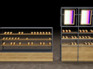 ベーカリーディスプレイコレクション 3Dモデル