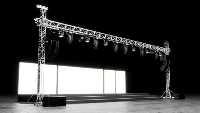 Detail Concert Stage Model Modelo 3D .c4d .max .obj .3ds .fbx .stl .blend 