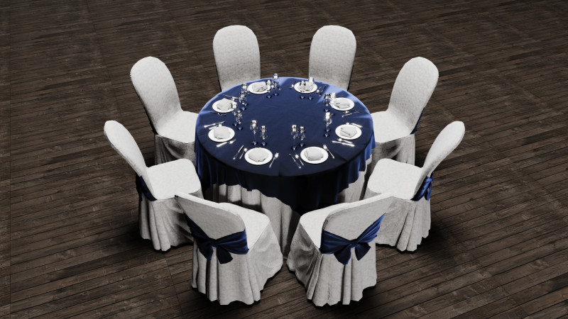 Wedding Table 3D मॉडल .c4d .max .obj .3ds .fbx .stl .blend 