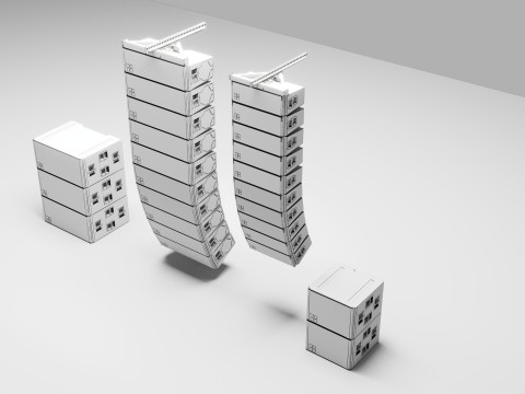 Concert Speakers Line Array DB J and Y Series 3D Модель