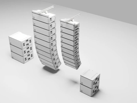 Alto-falantes de concerto Line Array DB S&eacute;rie J e Y Modelo 3D