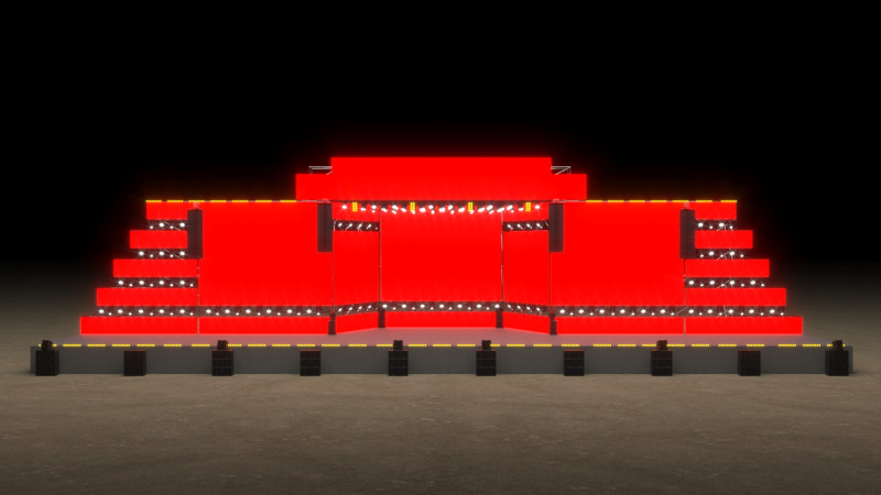 Grand Concert Stage Design Detailed 3D Model .c4d .max .obj .3ds .fbx .stl .blend 