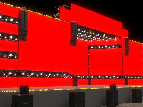 Grand Concert Stage Design Detailed 3D Model