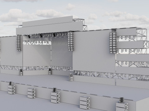 Grand Concert Stage Design Detailed 3D Model