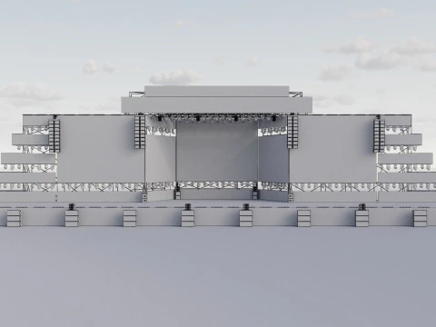 Grand Concert Stage Design Detailed 3D Model