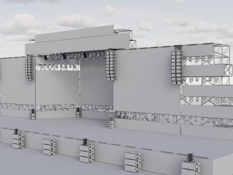 Grand Concert Stage Design Detailed Modello 3D
