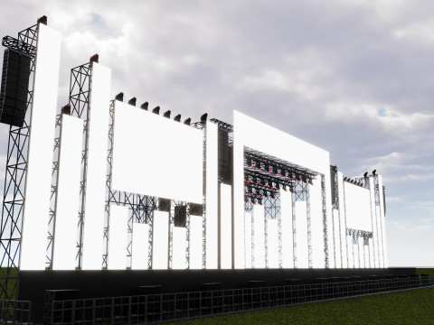 Big Stage Festival and Concert 3D Model