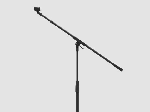Microphone Stand Black 3D-Modell