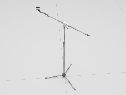 Microphone Stand Black 3D-Modell