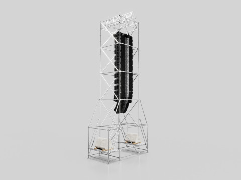 Concert Speaker Line Array Scaffolding Tower 3D Model
