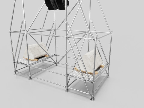 Concert Speaker Line Array Scaffolding Tower 3D Model