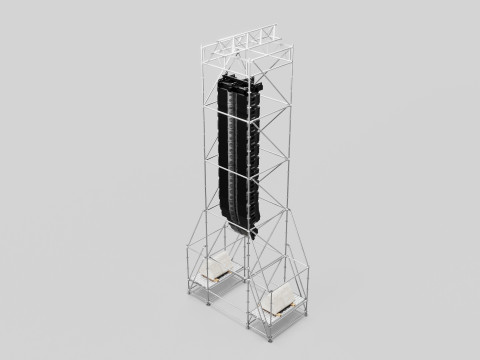 Concert Speaker Line Array Scaffolding Tower 3D Model